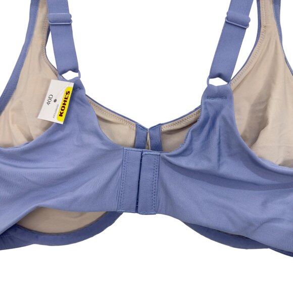 Olga By Warners Womens 40D Full Figure Minimizer Bra Lace Underwire Dusty Blue - Picture 6 of 11